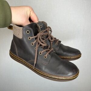 Dr Martens Manton Brown Leather‎ Herringbone Collar Chukka Boots Mens 8